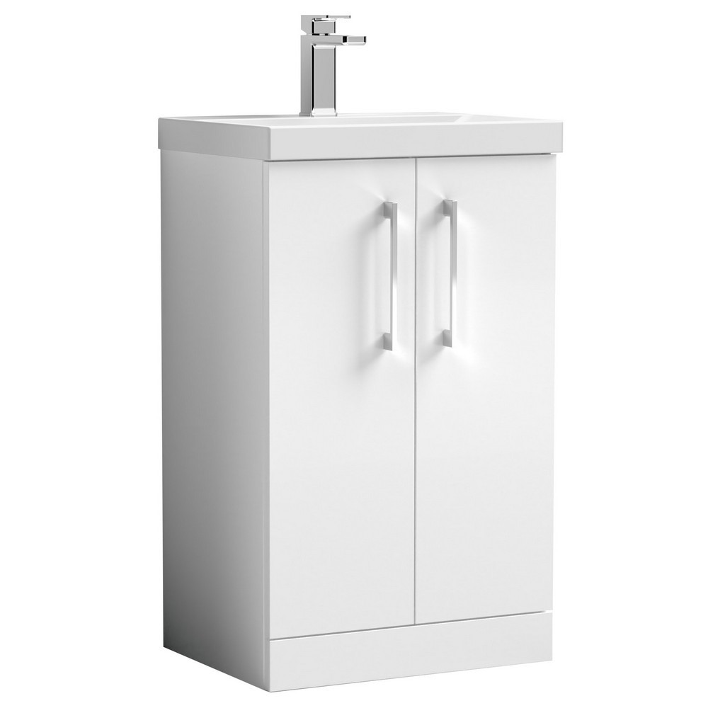 Nuie Arno 500mm White Floor Standing Vanity Unit with Basin