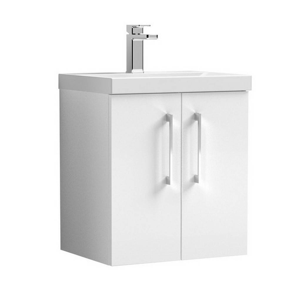 Nuie Arno 500mm White Wall Hung Vanity Unit with Basin