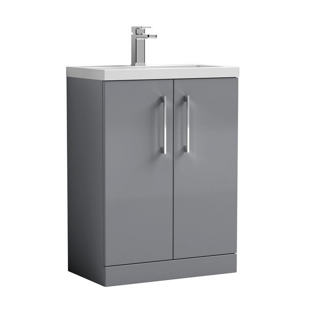 Nuie Arno 600mm Gloss Cloud Grey Compact Floor Standing Unit (1)