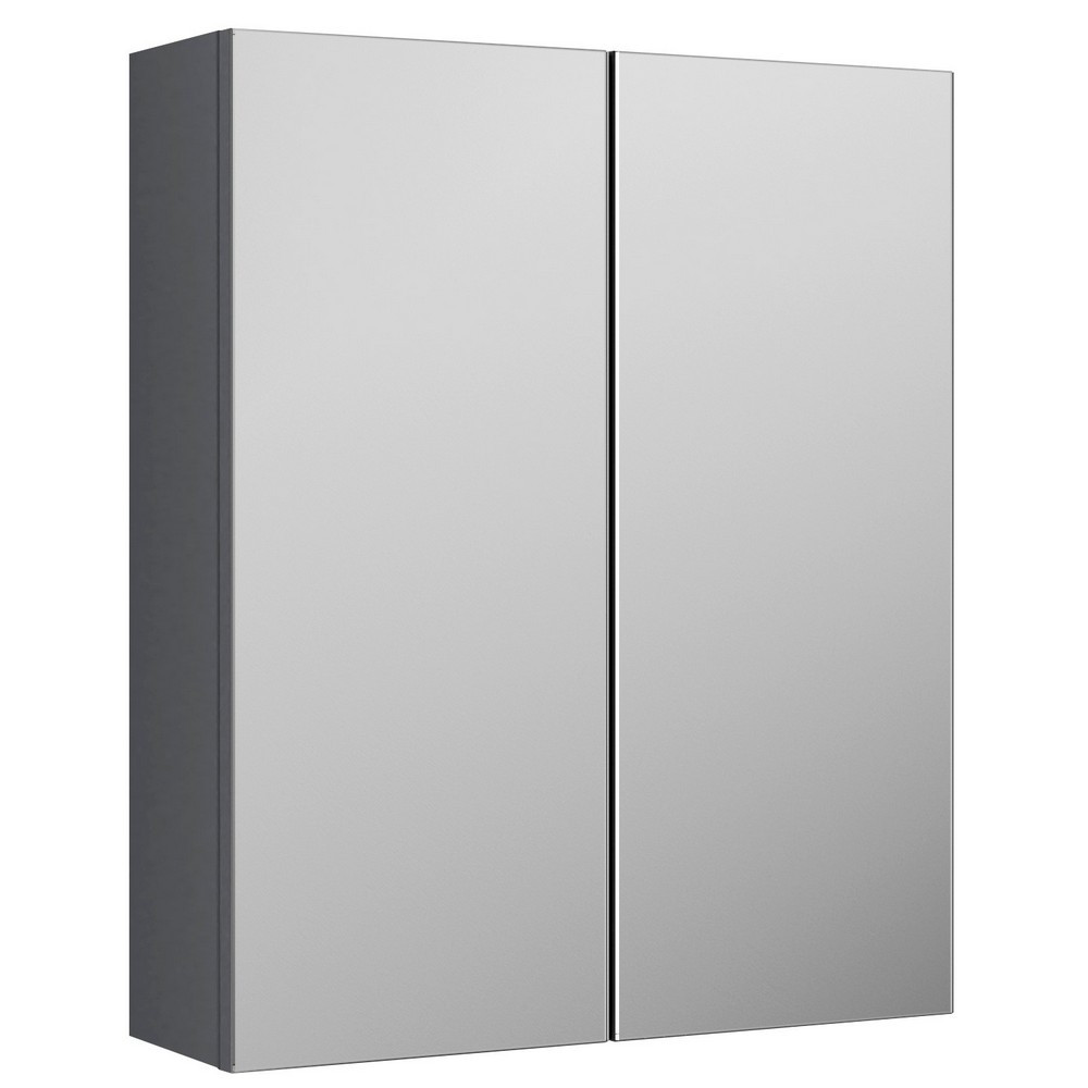 Nuie Arno 600mm Mirror Cabinet Grey