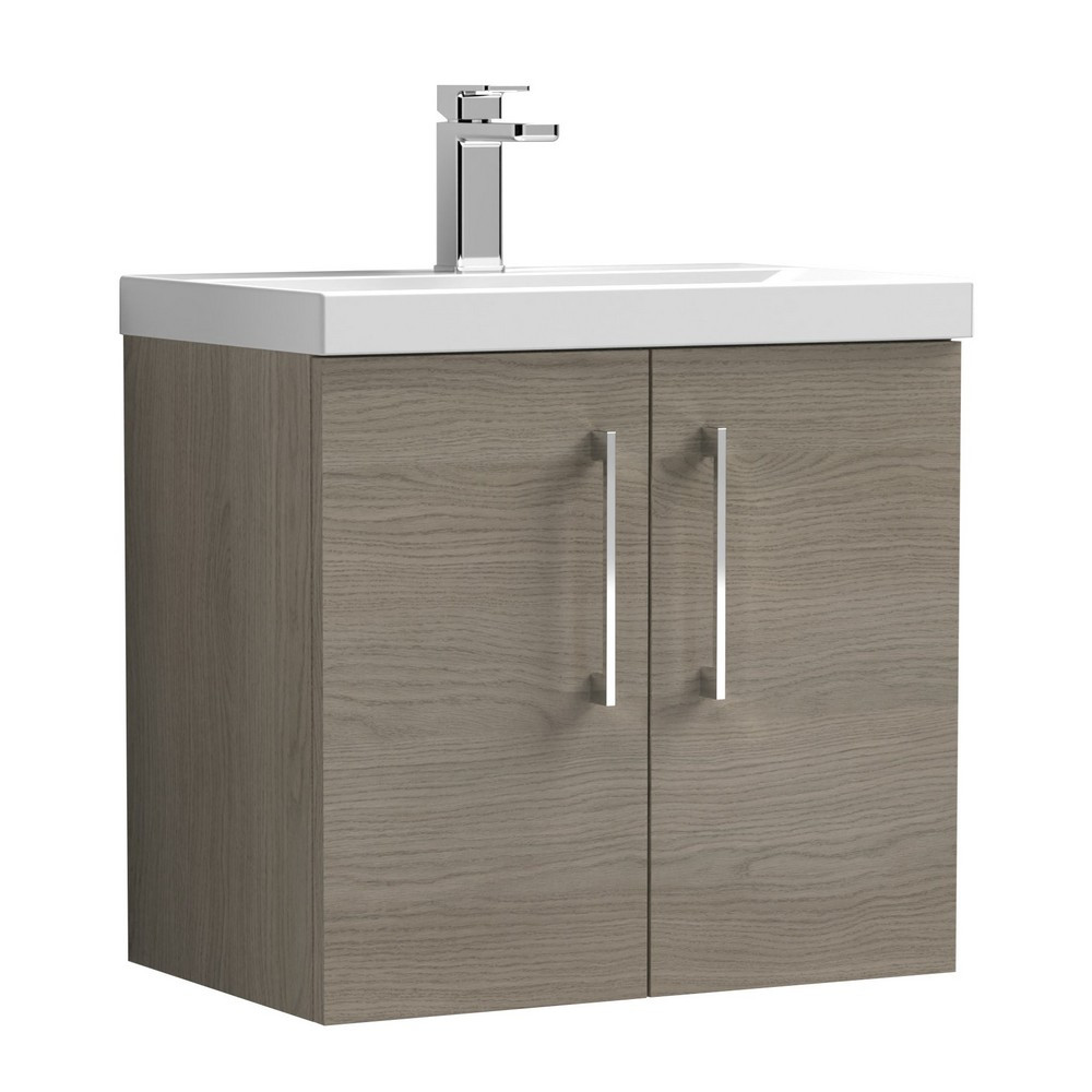 Nuie Arno 600mm Oak Wall Hung Vanity Unit with Basin