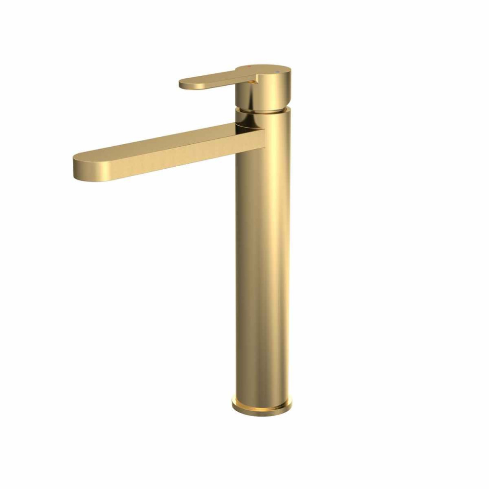 Nuie Arvan Brushed Brass High Rise Basin Mixer