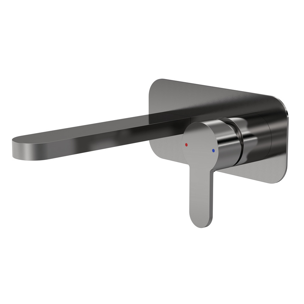 Nuie Arvan Brushed Gunmetal 2TH Basin Mixer Wall Mounted (1)