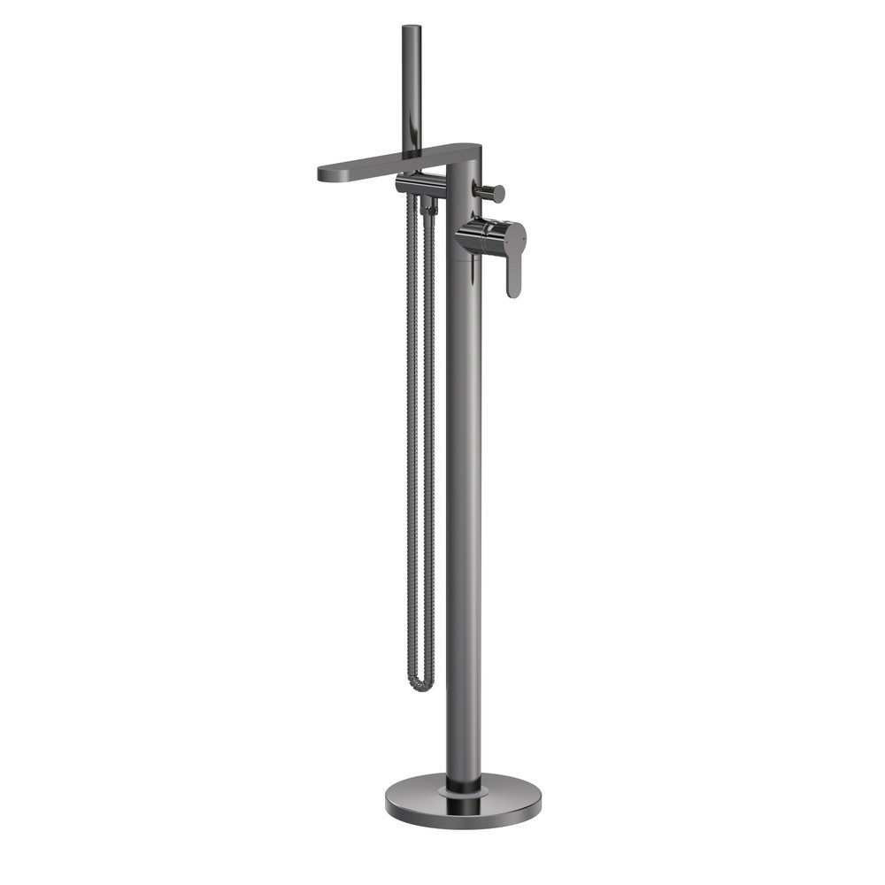 Nuie Arvan Brushed Gunmetal Bath Shower Mixer Freestanding with Kit