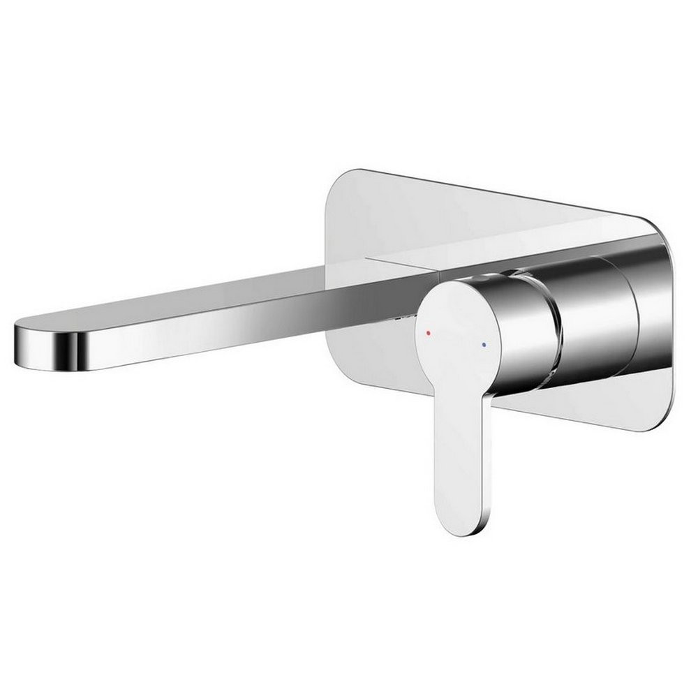 Nuie Arvan Chrome 2TH Wall Mounted Basin Mixer With Plate