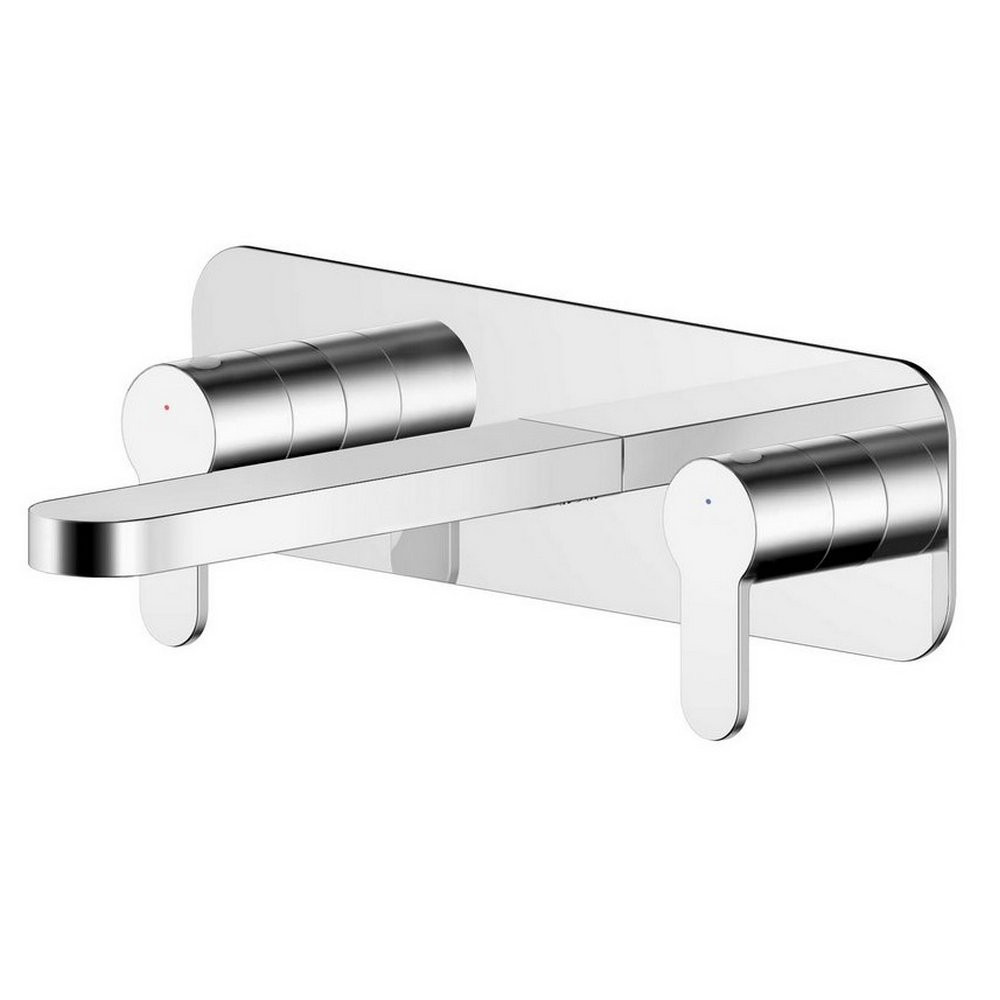 Nuie Arvan Chrome 3TH Wall Mounted Basin Mixer With Plate