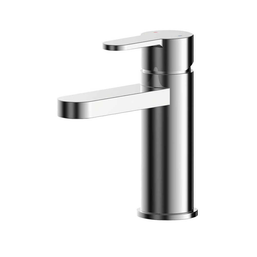 Nuie Arvan Chrome Mini Mono Basin Mixer with Push Button Waste