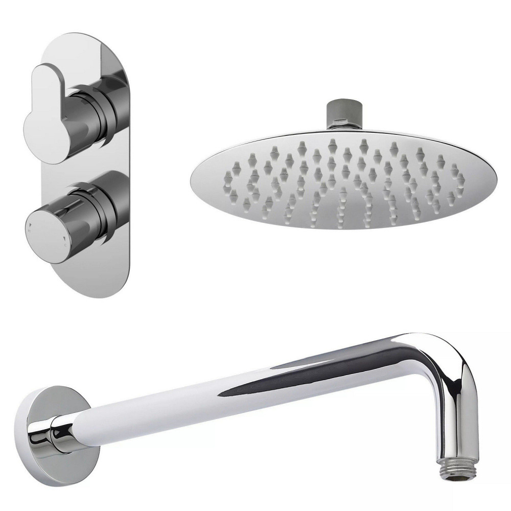 Nuie Arvan Round Chrome One Outlet Concealed Shower Set