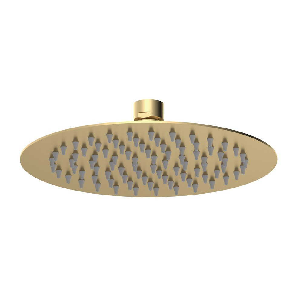 Nuie Arvan Rounded Fixed Shower Head 200mm Brushed Brass
