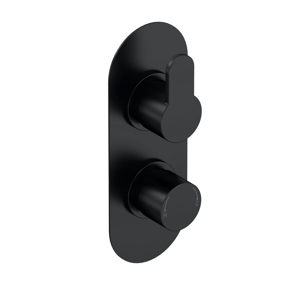 Nuie Arvan Thermostatic Twin Valve Black