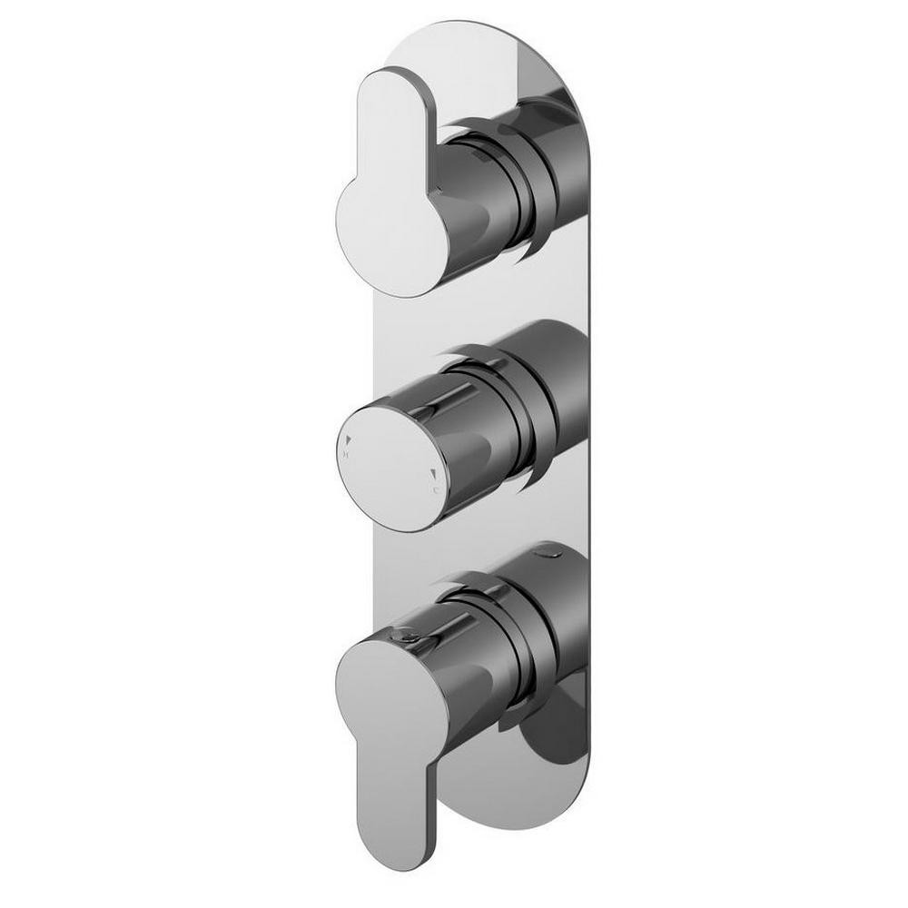 Nuie Arvan Triple Thermostatic Chrome Shower Valve with Diverter (1)