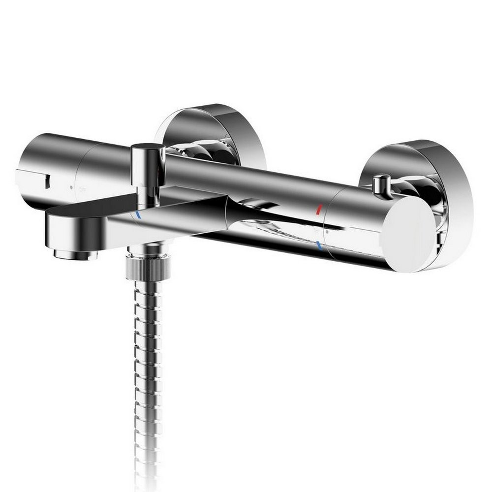 Nuie Arvan Wall Mounted Thermostatic Bath Shower Mixer in Chrome (1)