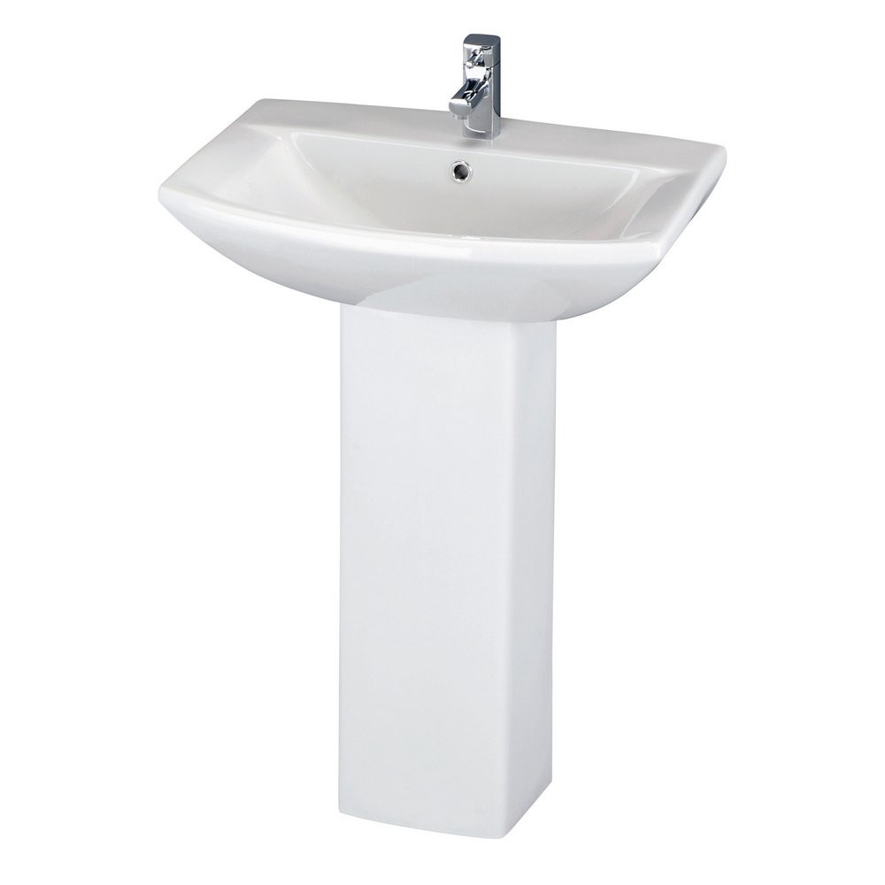 Nuie Asselby 600mm 1TH Basin and Pedestal