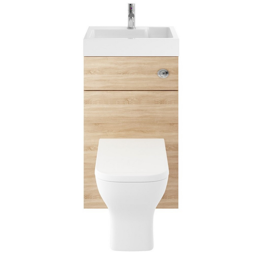 Nuie Athena 2 In 1 Natural Oak WC and Vanity Unit (1)