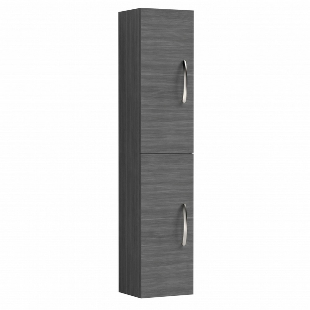 Nuie Athena 300mm Anthracite Woodgrain Wall Hung Tall Unit Double Door
