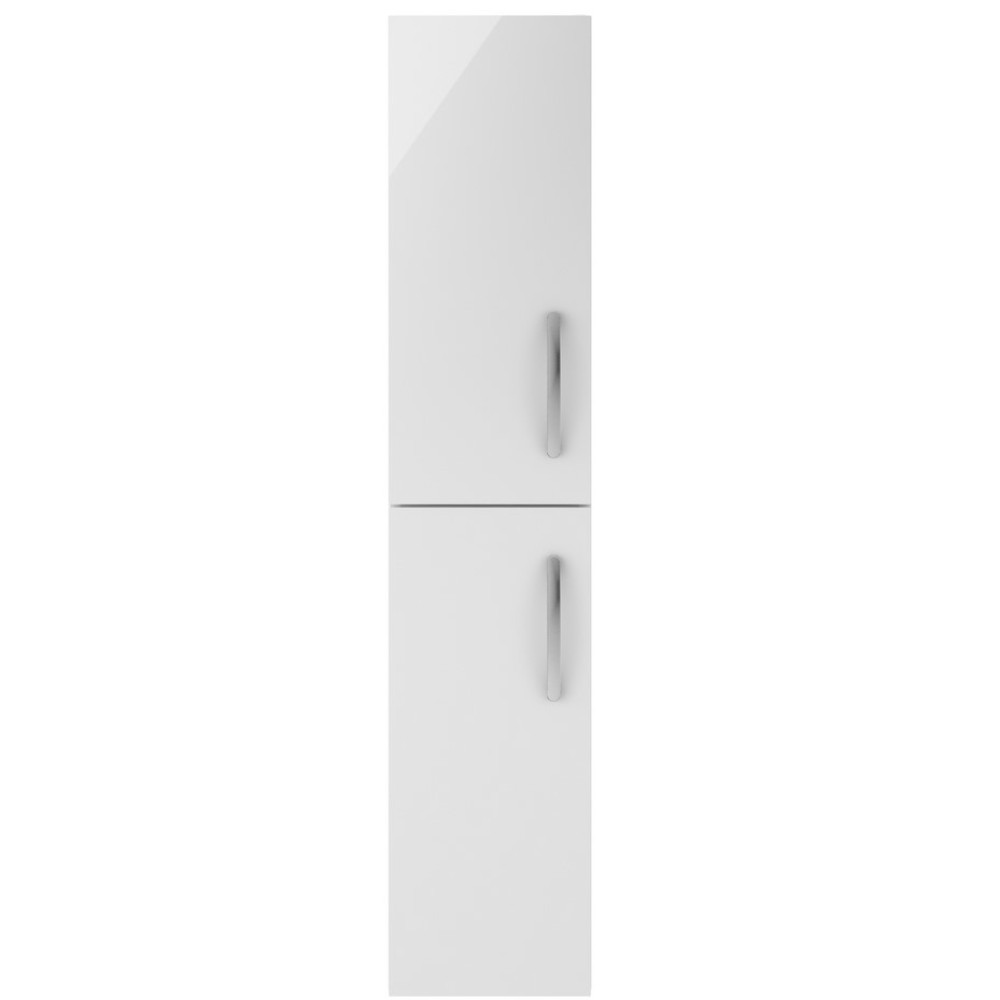 Nuie Athena 300mm White Wall Hung Tall Unit Double Door