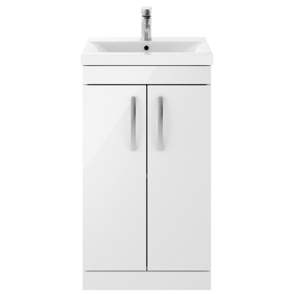Nuie Athena 500mm Gloss White Floor Standing Vanity Unit with Basin