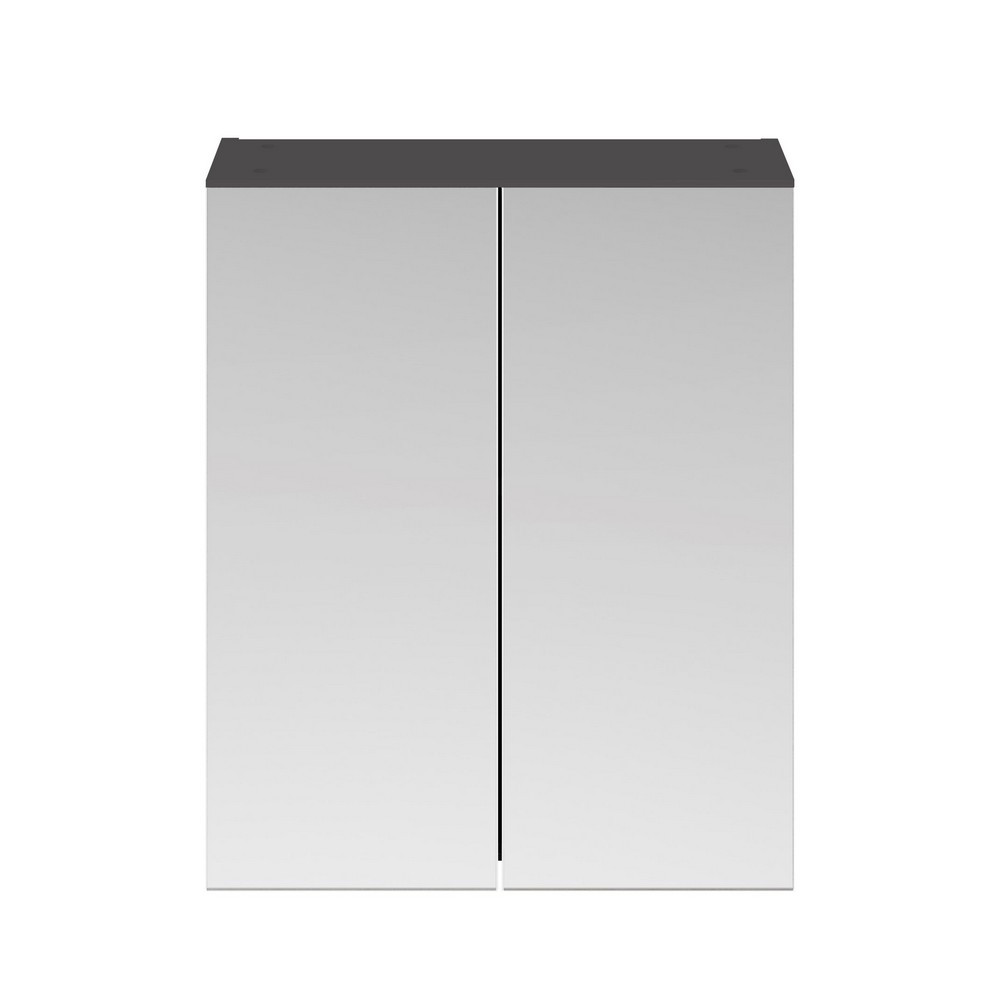 Nuie Athena 600mm Mirror Cabinet 50/50 Gloss Grey