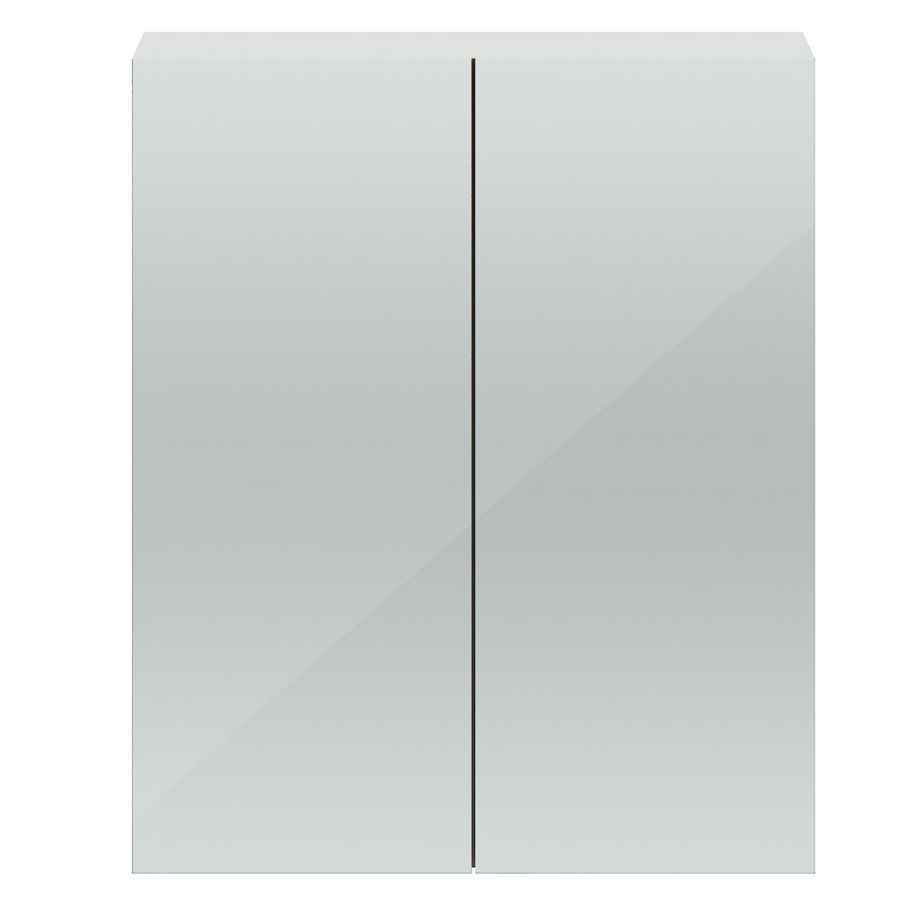 Nuie Athena 600mm Mirror Cabinet 50/50 Gloss Grey Mist