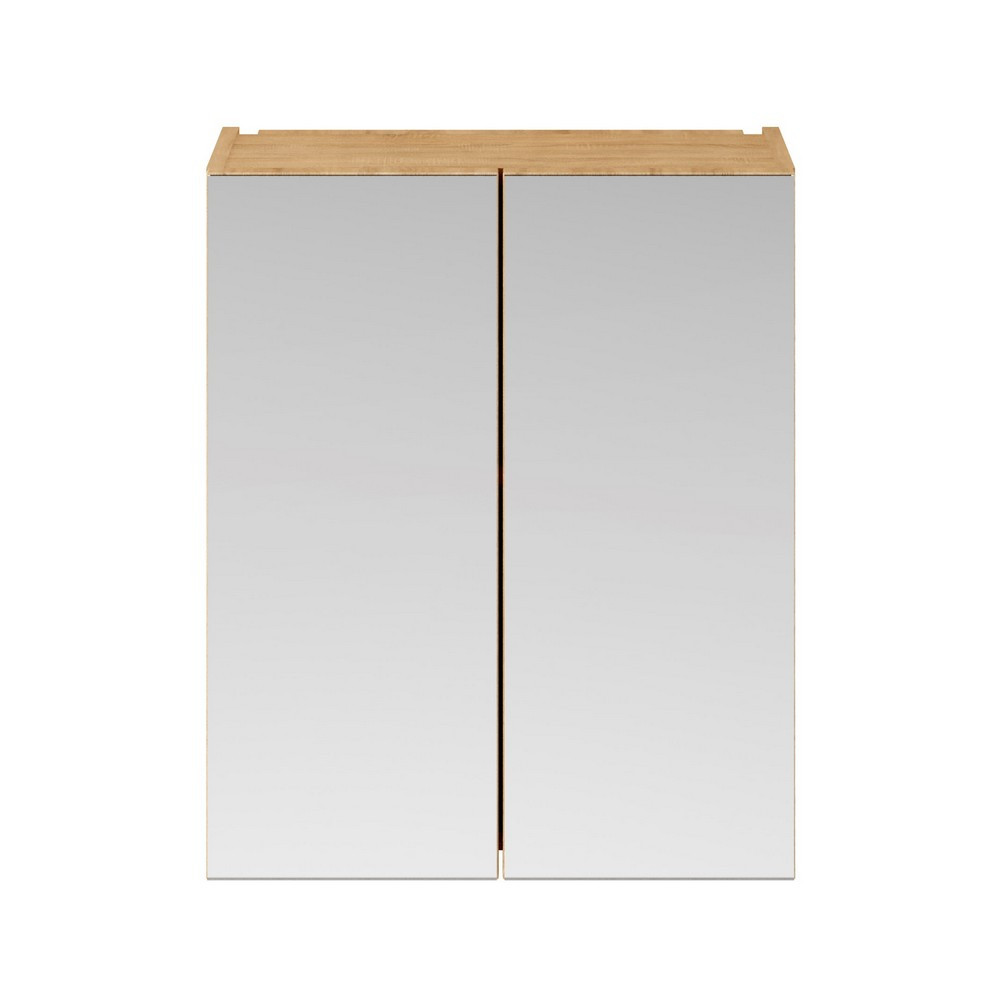 Nuie Athena 600mm Mirror Cabinet 50/50 Natural Oak
