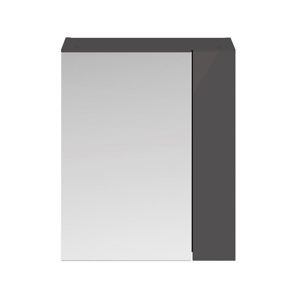 Nuie Athena 600mm Mirror Cabinet 75/25 Gloss Grey
