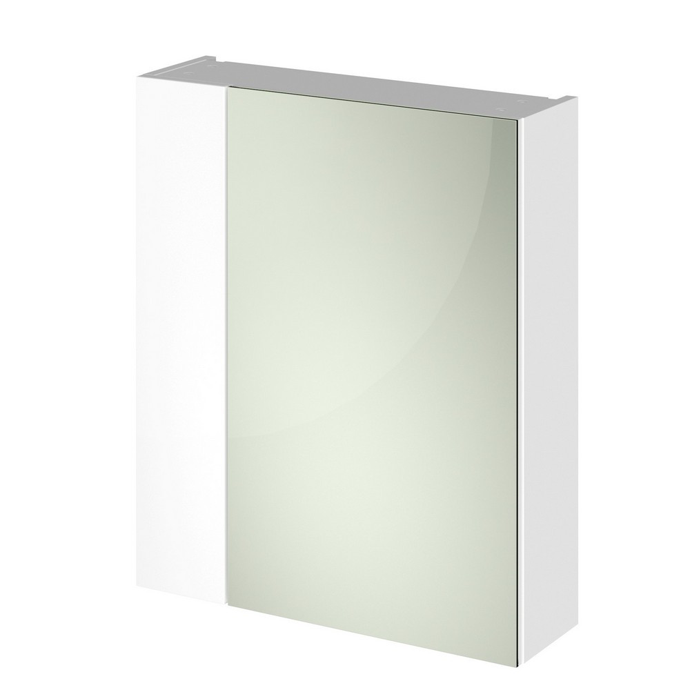 Nuie Athena 600mm Mirror Cabinet 75/25 Gloss White (1)