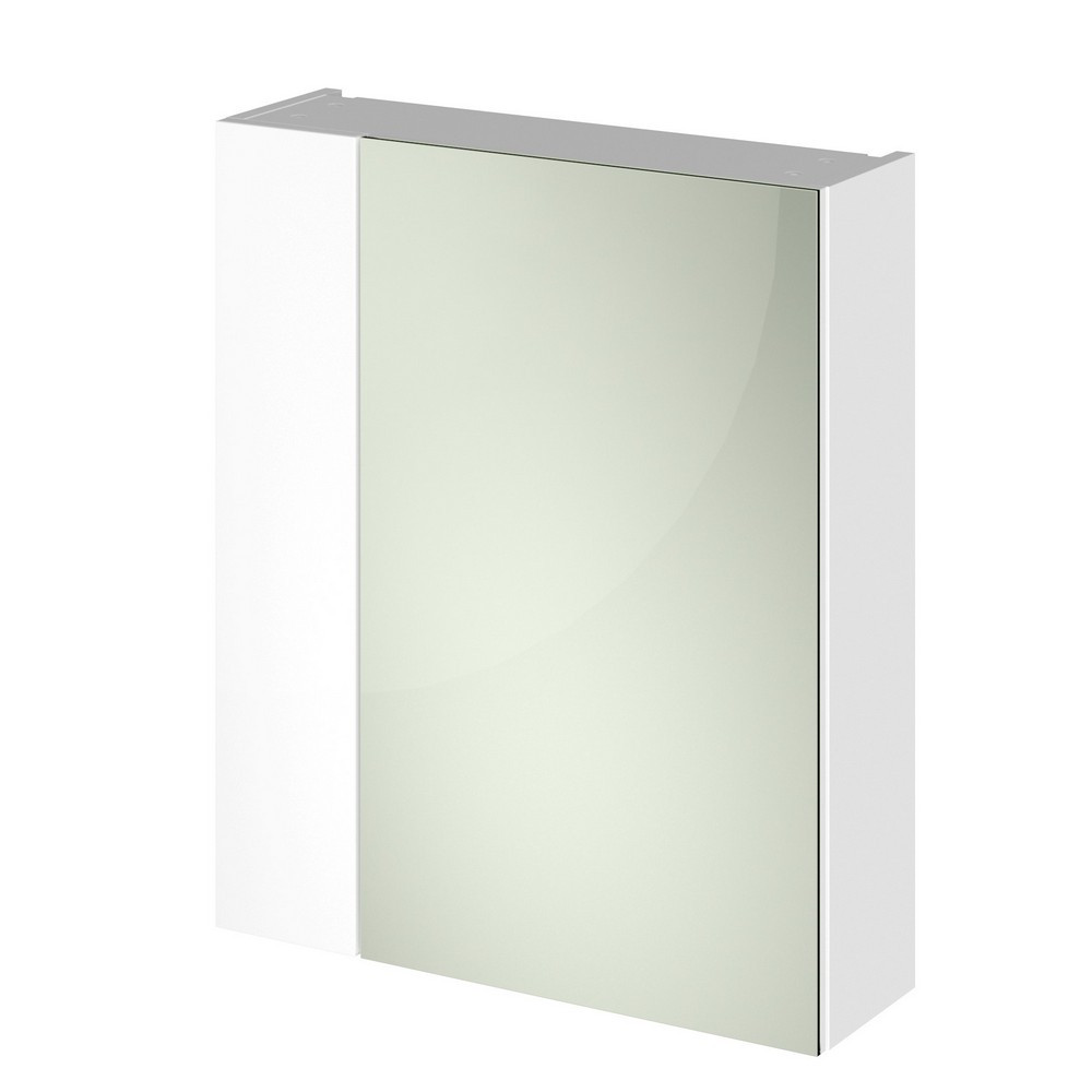 Nuie Athena 600mm Mirror Cabinet 75/25 Gloss White