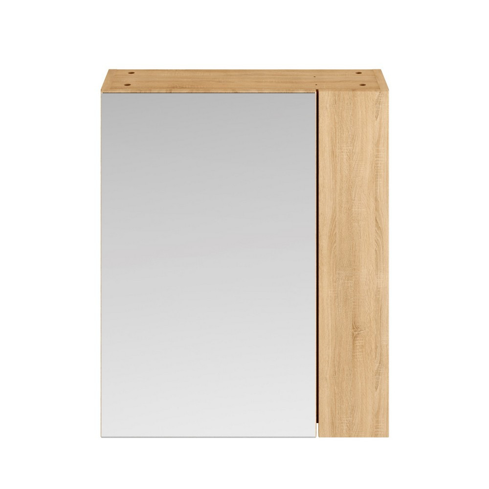 Nuie Athena 600mm Mirror Cabinet 75/25 Natural Oak
