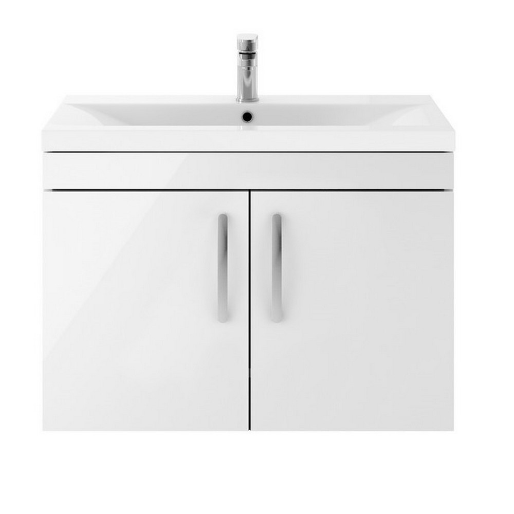 Nuie Athena 800mm Gloss White Two Door Wall Hung Vanity Unit (1)
