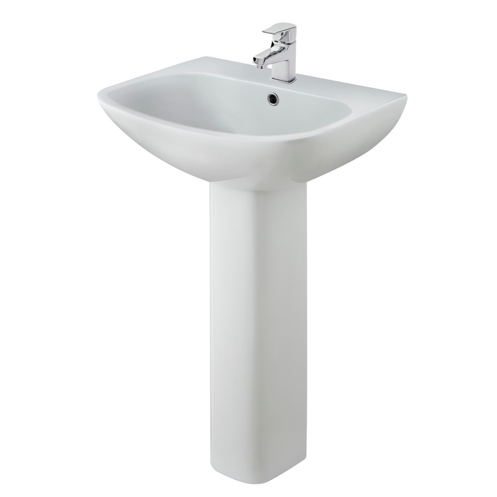 Nuie Ava 545mm 1TH Basin and Pedestal