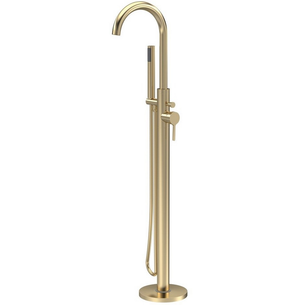 Nuie Aztec Freestanding Bath Shower Mixer in Brushed Brass (1)