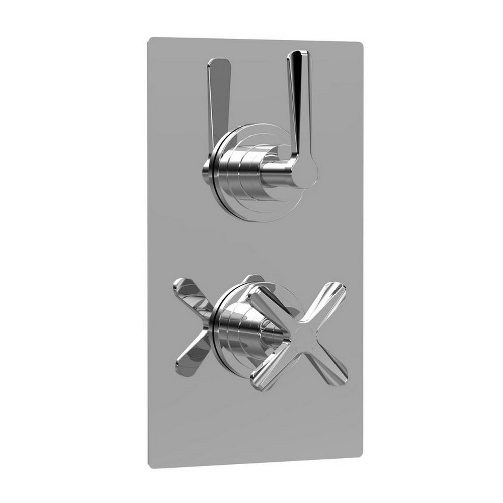 Nuie Aztec Twin Thermostatic Shower Valve with Diverter in Chrome (1)