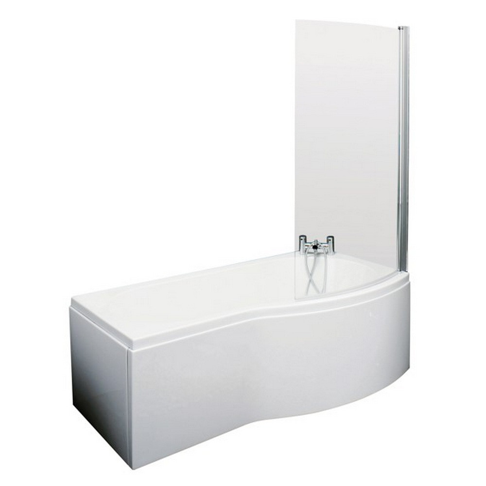 Nuie B Shaped Right Handed 1700 x 900mm Shower Bath Set (1)