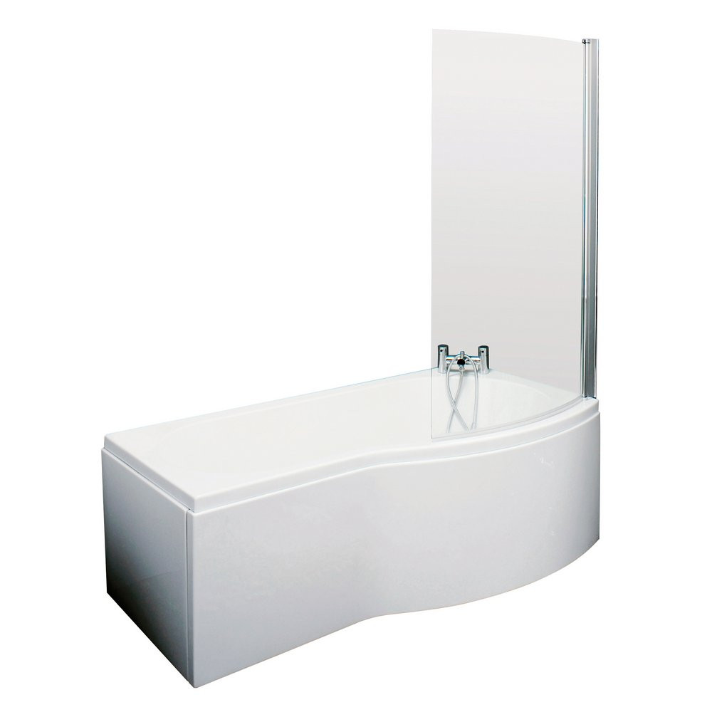 Nuie B Shaped Right Handed 1500 x 900mm Shower Bath Set
