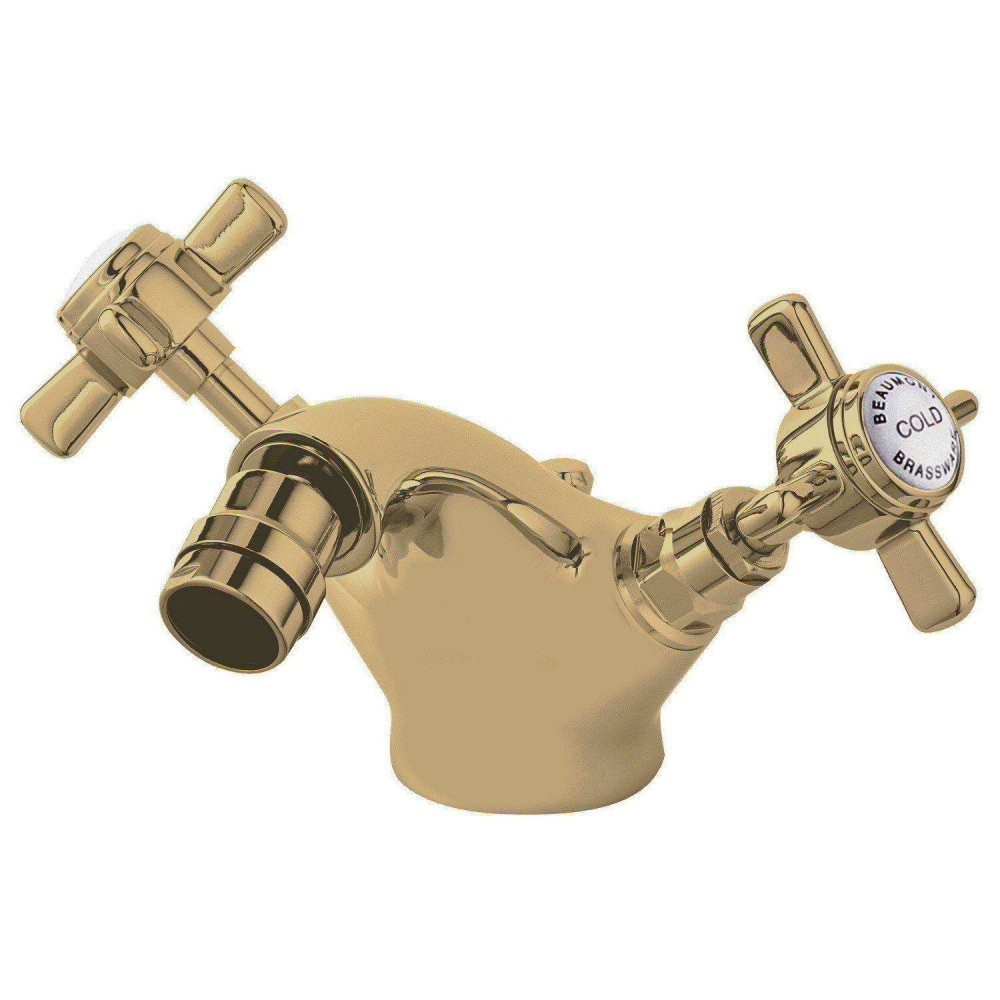 Nuie Beaumont Brushed Brass Luxury Mono Bidet Mixer with Waste