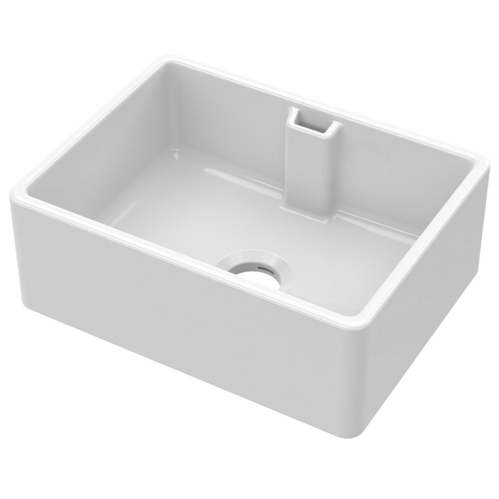 Nuie Belfast 595 x 450mm White Fireclay Kitchen Sink