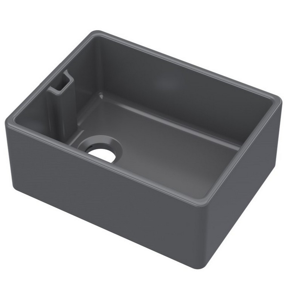 Nuie Belfast 595 x 455mm Matt Black Fireclay Kitchen Sink