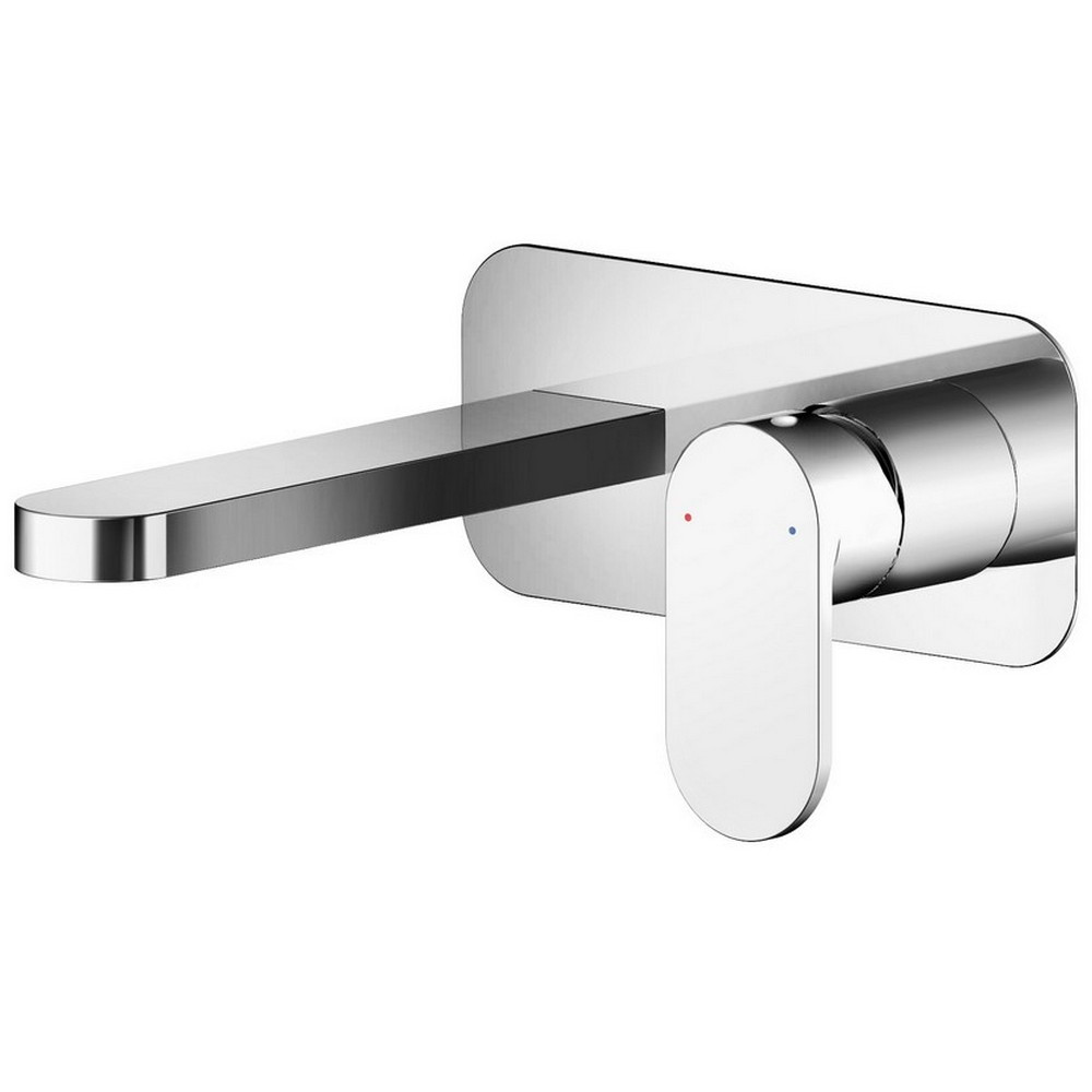 Nuie Binsey Chrome 2TH Wall Mounted Basin Mixer With Plate