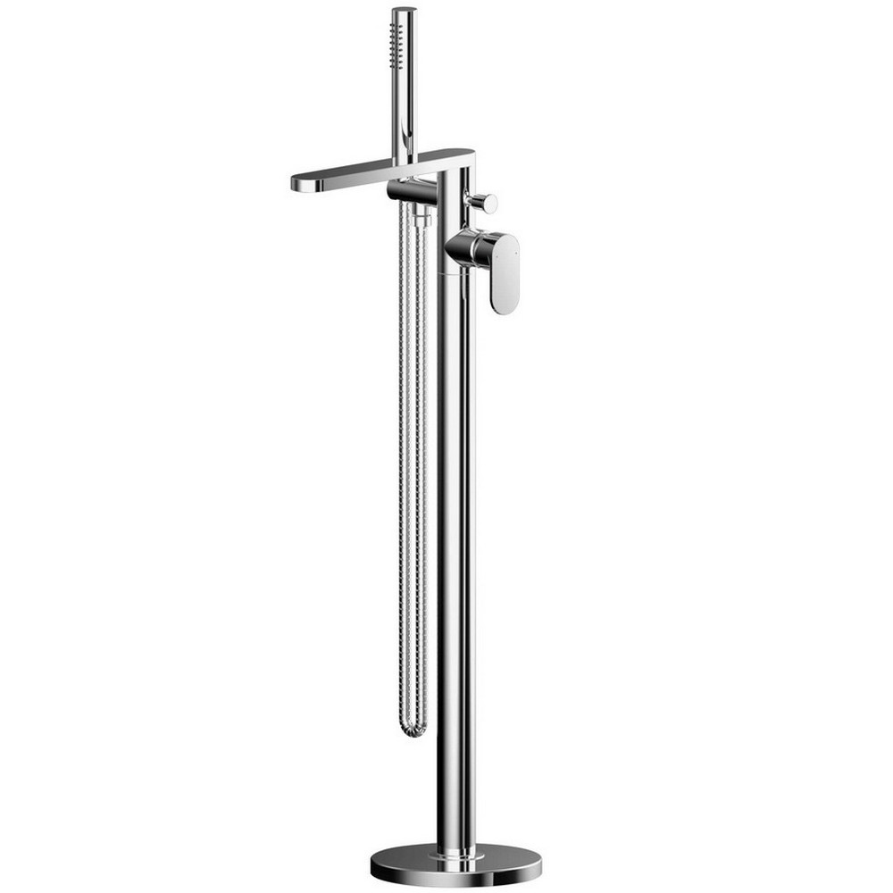 Nuie Binsey Chrome Freestanding Bath Shower Mixer With Kit