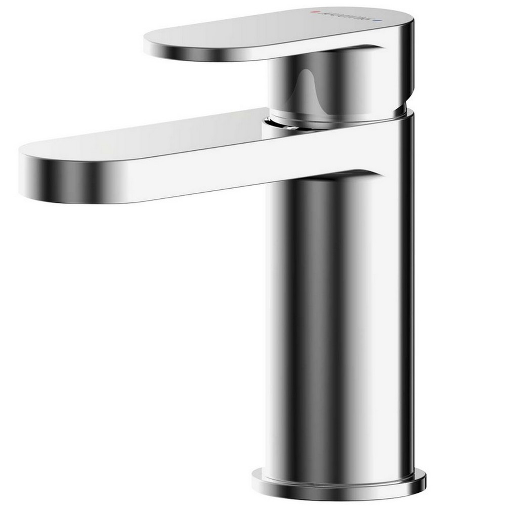 Nuie Binsey Chrome Mini Mono Basin Mixer with Push Button Waste