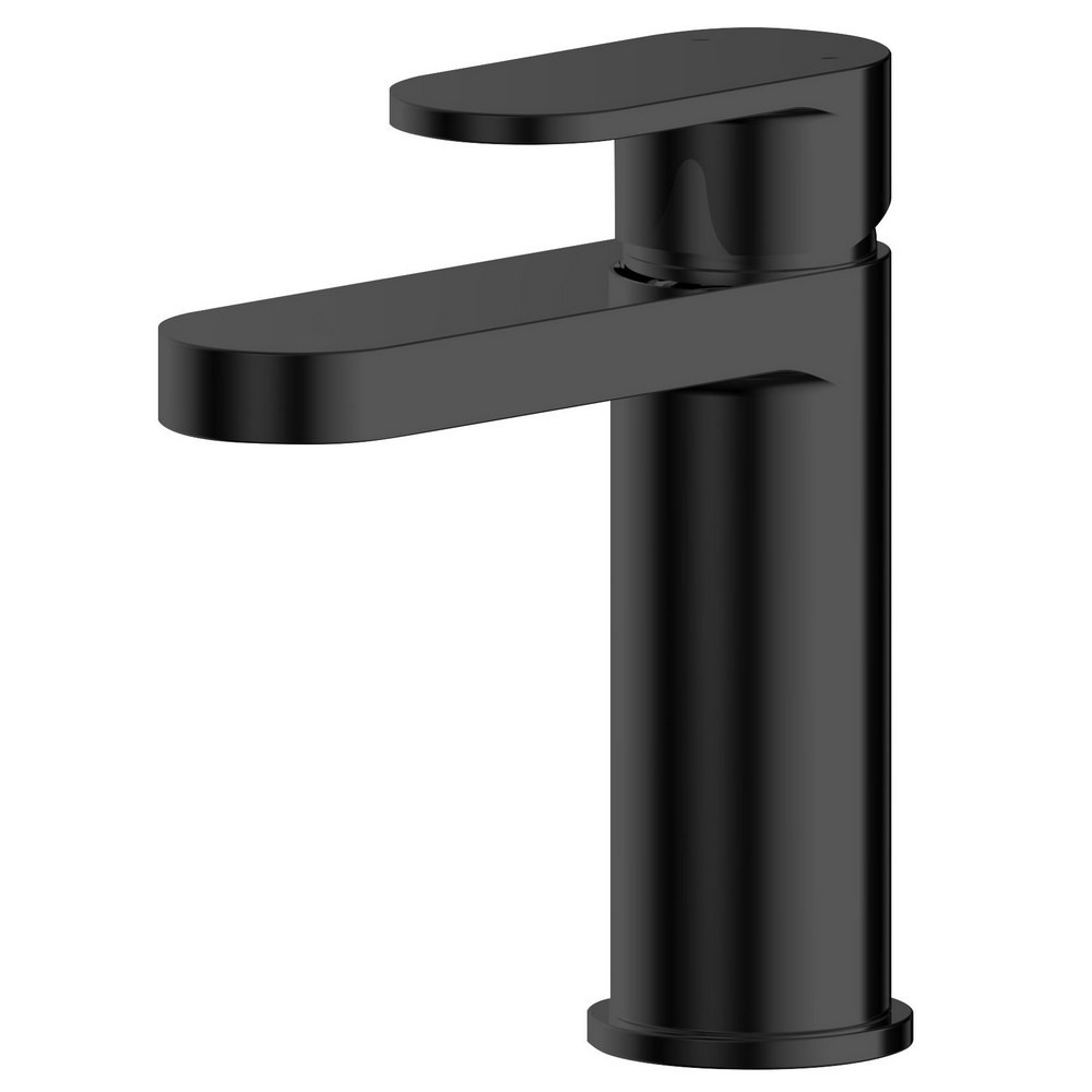 Nuie Binsey Matt Black Mono Basin Mixer with Waste