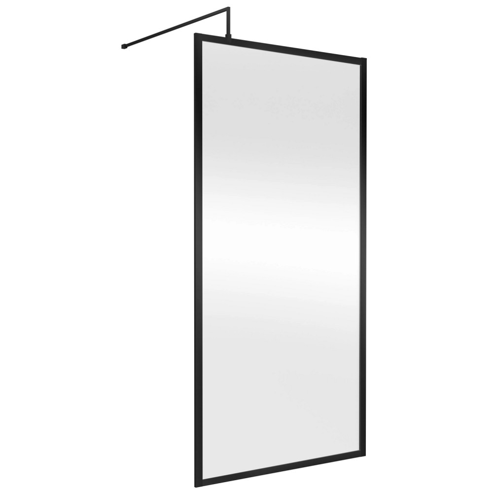 Nuie Black 1000 x 1950mm Full Outer Frame Wetroom Screen