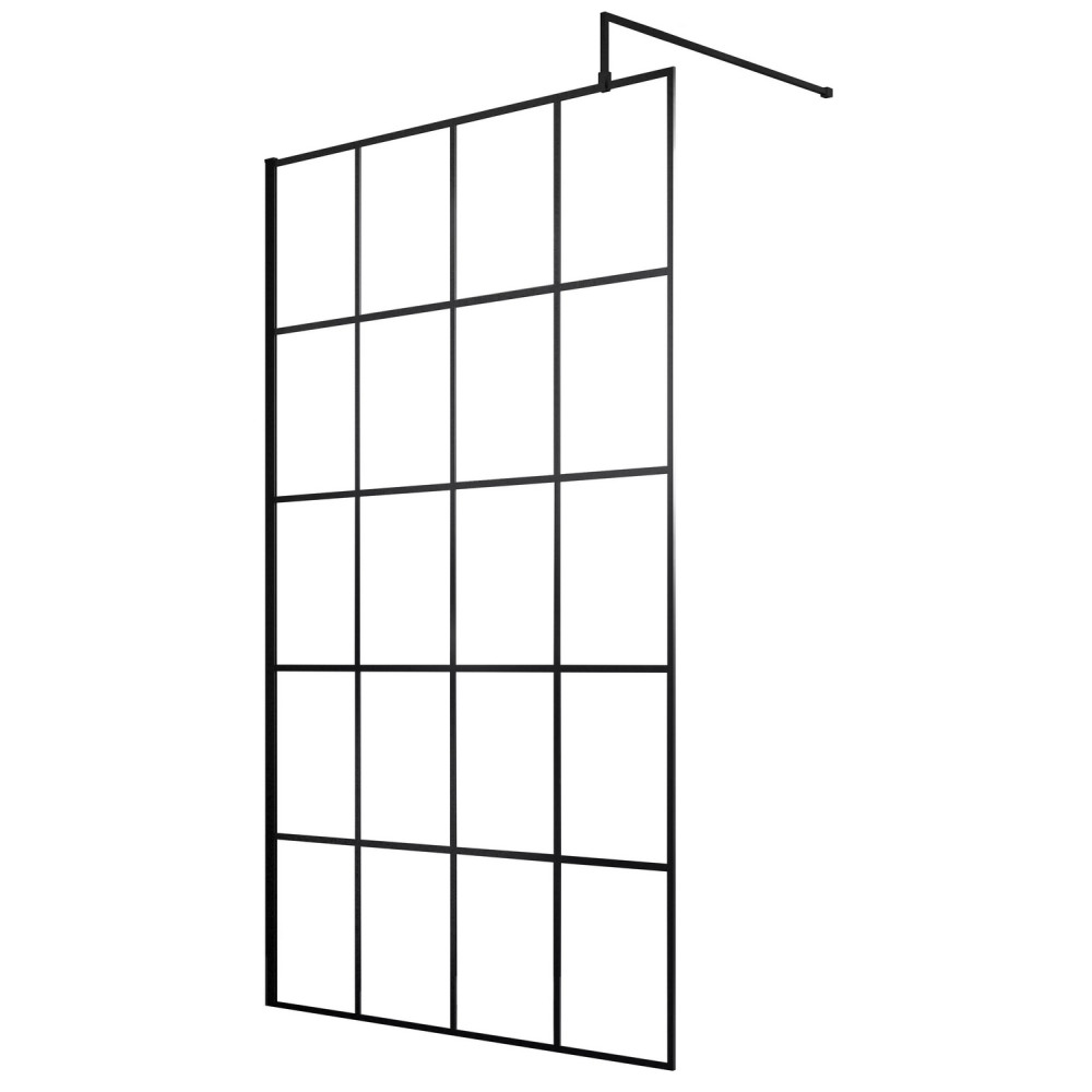 Nuie Black 1000mm Framed 8mm Wetroom Screen