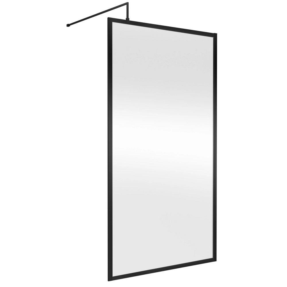 Nuie Black 1100 x 1950mm Full Outer Frame Wetroom Screen