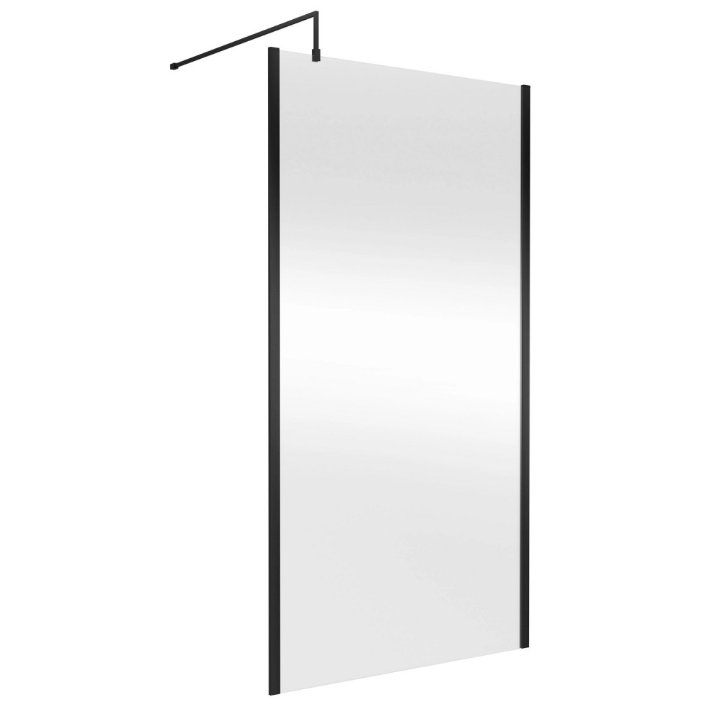 Nuie Black 1100 x 1950mm Outer Frame Wetroom Screen