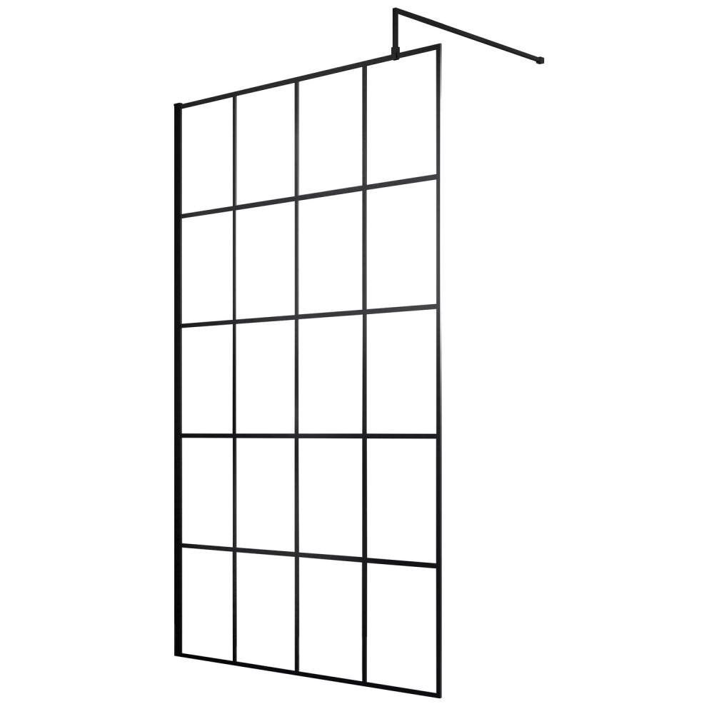 Nuie Black 1200mm Framed 8mm Wetroom Screen
