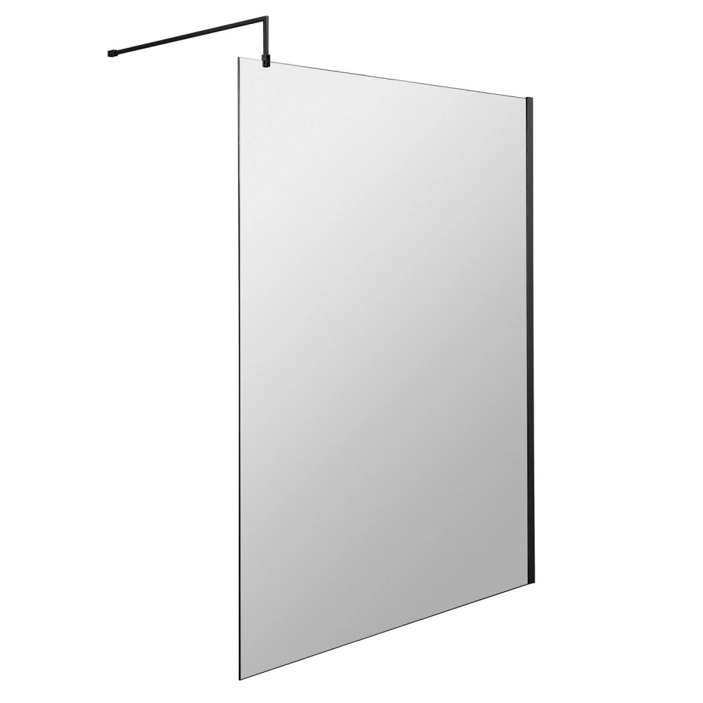 Nuie Black 1400 x 1950mm Wetroom Screen