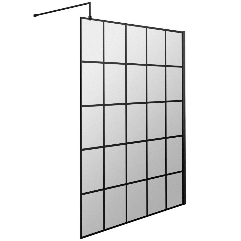 Nuie Black 1400mm Framed 8mm Wetroom Screen
