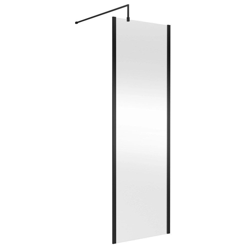 Nuie Black 700 x 1950mm Outer Frame Wetroom Screen