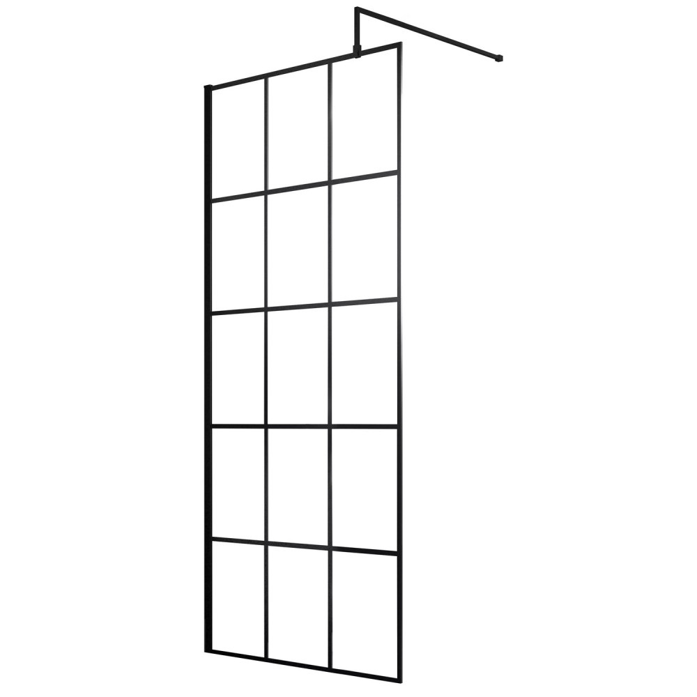 Nuie Black 700mm Framed 8mm Wetroom Screen